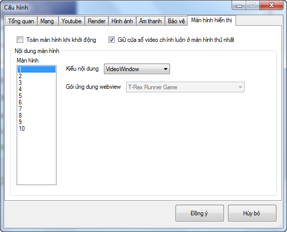 Settings-display